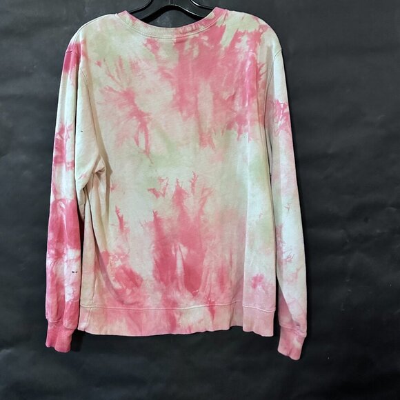The Simpsons Lisa Size Medium Sweatshirt Hoodie Tie Dye Pink Crew neck pullover - Picture 3 of 4